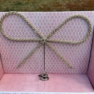 NEW Cupcakes and Cashmere Gold Crystal Bow Tree Topper Glam Holiday Decor NWT